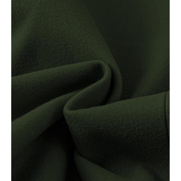 Men's Army Green Classic Wool Single Breasted Mid Long Trench Overcoat Jackets - Picture 5 of 6